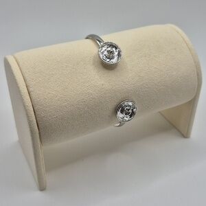 Ted Baker Katrina Big Button Swarovski Crystal Silver Cuff